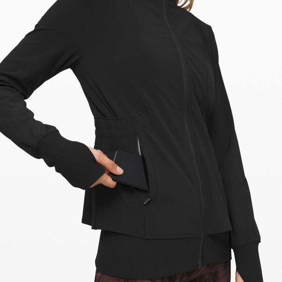 Lululemon Slights Seen black zip yoga activewear lightweight jacket sz 6 - Picture 1 of 13